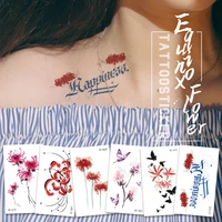 tattoo sticker temporary bule red spider snake lily small flower waterproof fake tatto flash hand tatoo for woman girl kid
