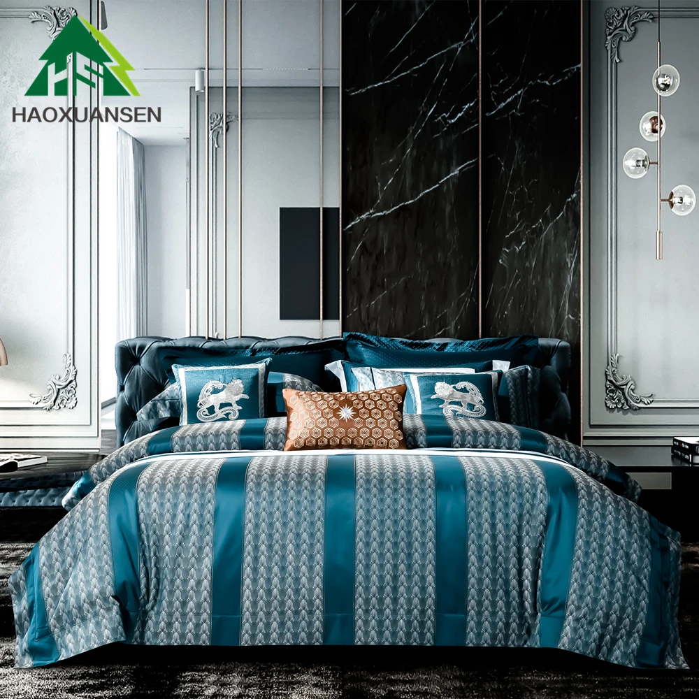 

Delicate Little Leaves Design 4Pieces Yarn Dyed Jacquard Bedding Sets BedLinen Queen King Size Duvet Cover Pillowcase Bedsheet