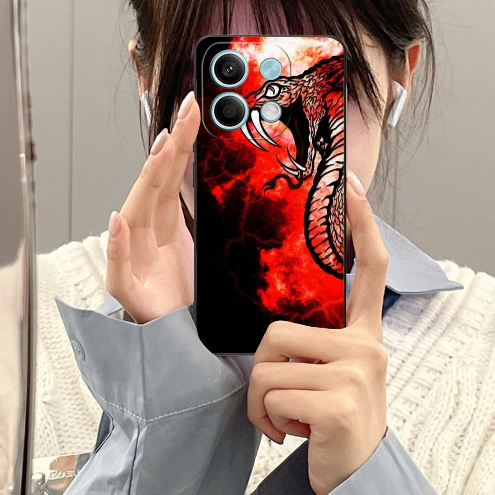 Модный чехол со змеиным крутым мобильным телефоном для Xiaomi Redmi Note 13 12 11 10 9 8 7 6 S A Pro