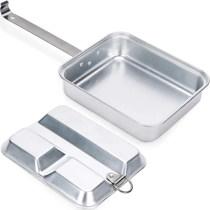 

Aluminum Camping Cookware, Portable Lunch Box, Camping Pan For Outdoor Camping Hiking Picnic BBQ Beach