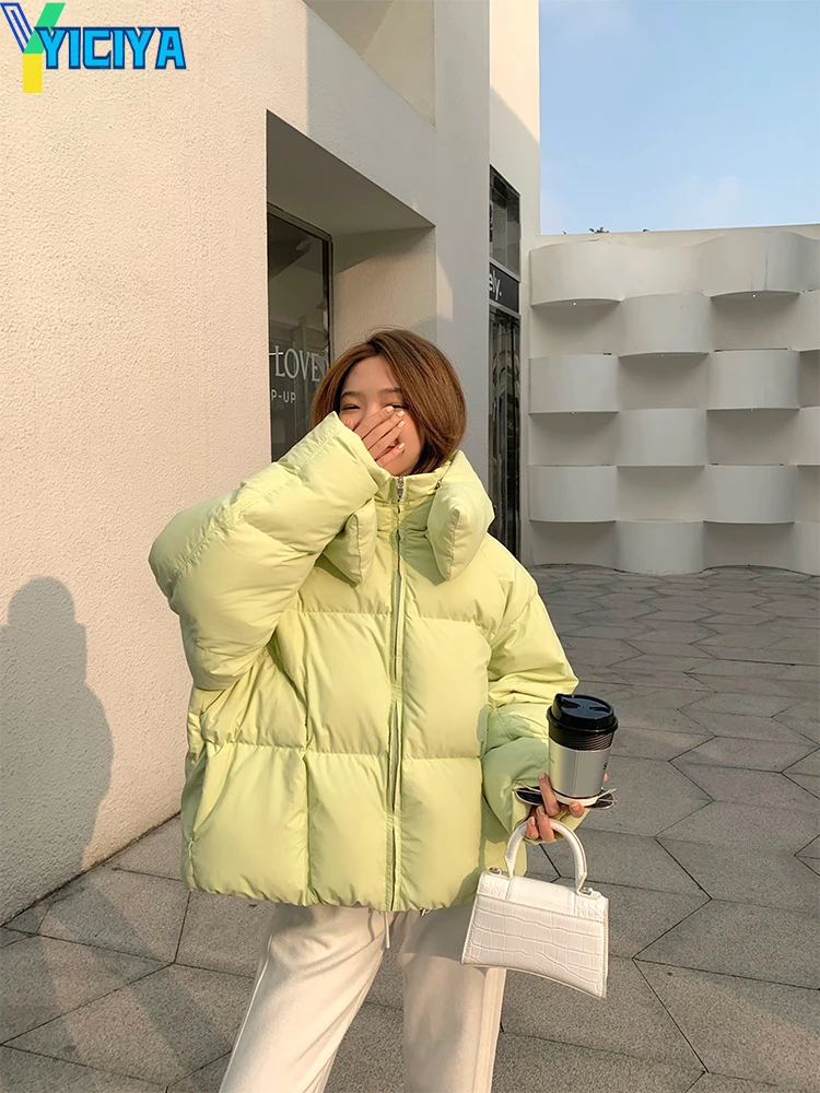 YICIYA Women's Winter Jackets 2023 Streetwear Fashion Casual Thickening Warm Ladies Solid Coat Cotton Padded Outwear Parkas Y2k