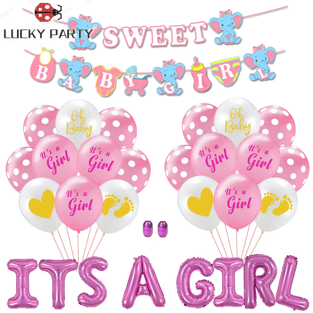 

Baby Shower Girl Boy Balloons Decorations It's A Boy It's A Girl Banner Oh Baby Gender Reveal Kids Birthday Party Decor Supplies