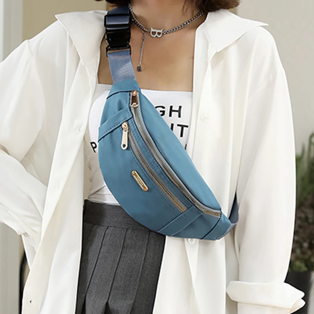 

Сумка на плечо унисекс, нейлоновая кросс-боди сумка на двойной молнии, маленькая поясная сумка для путешествий, походов, спорта, бега