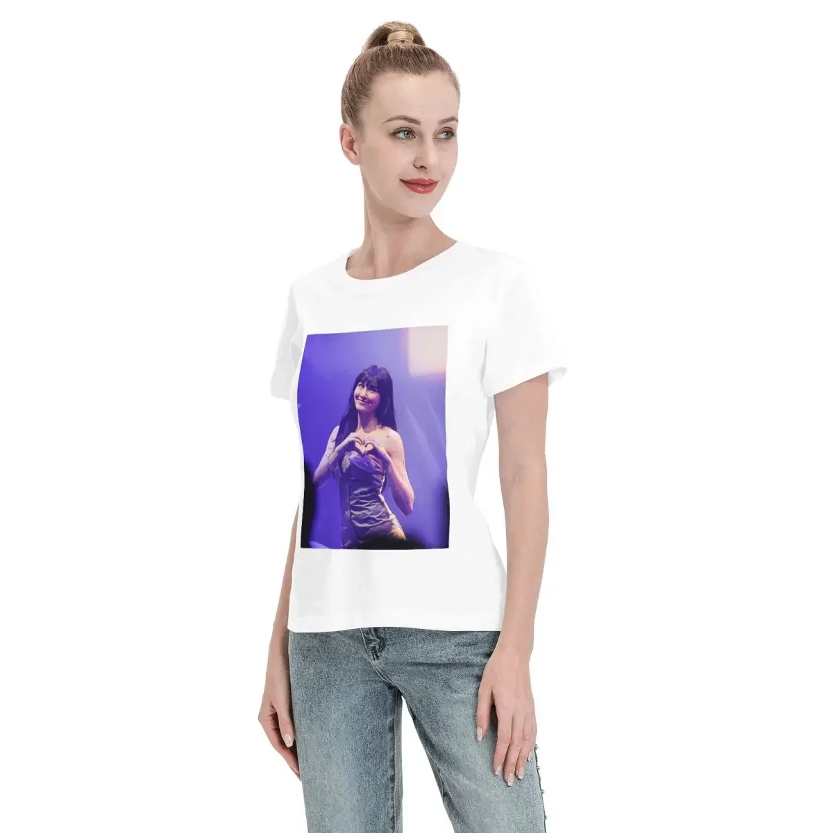 Фото Женская футболка Aitana Ocana Singer, летние футболки с короткими рукавами, хлопковые футболки с круглым вырезом, одежда, топы, уличная одежда №4