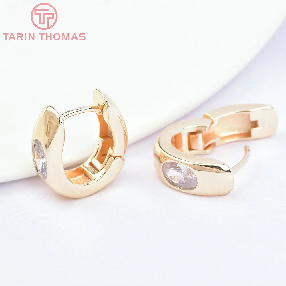 Латунная фурнитура высокого качества для изготовления ювелирных изделий, 4 шт., 6862x14,5 ММ, 24 к, золото, с цирконием