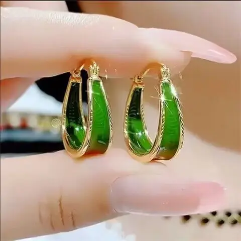 

Green Ear Buckle 2023 New Hoop Earrings For Womens Fashion Jewelry Accessories
