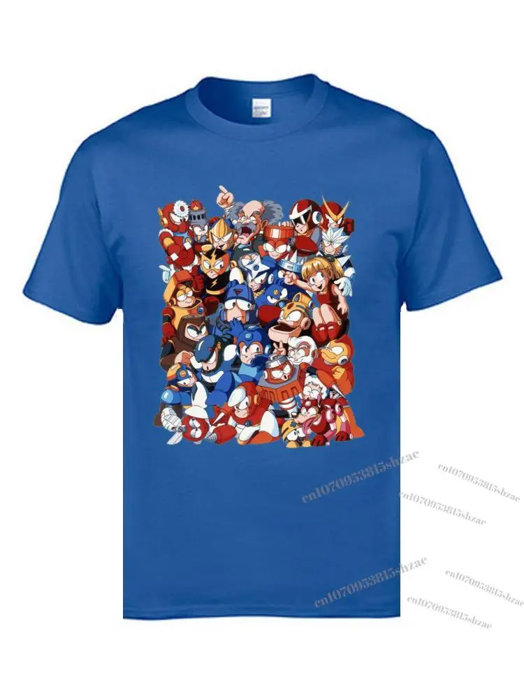

Classic Mega Man Characters Electronic Game Funny Tshirts Boy Cyber Puzzle Gamer Video T Shirt 100% Cotton 3D Tees Oversized