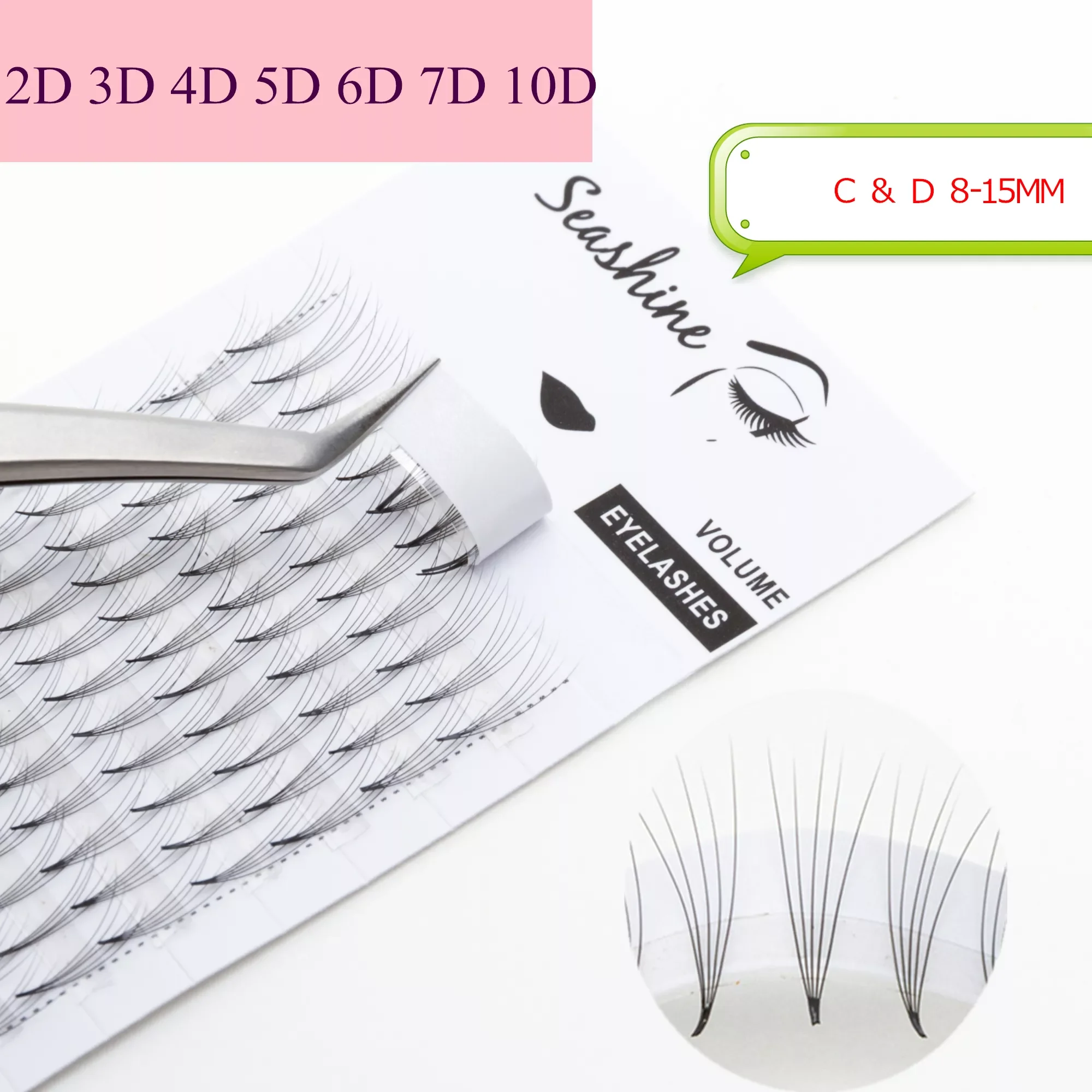 

2D 3D 4D 5D 6D 7D 10D False Lashes Premade Russian Volume Fans Faux Mink Premade Eyelash Extensions Makeup Cilios