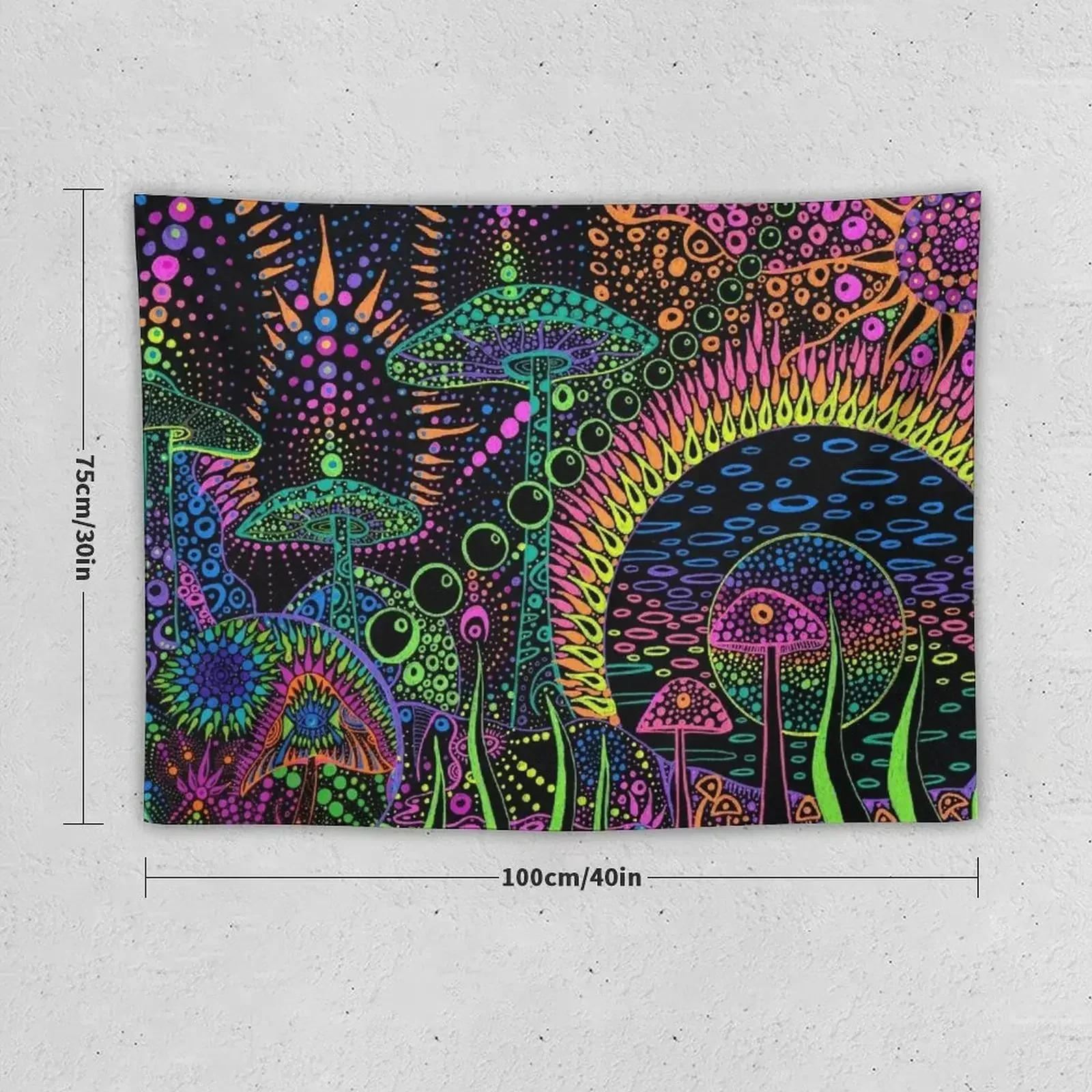 Гобелен с грибами и пейзажем эстетический декор для комнаты на стене украшения