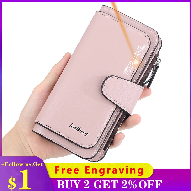 

2022 Fashion Women Long Wallet RFID Function Credit Card Holder Large Capacity Leather Clutch Bag Zipper Lady Purse Xmas Gift