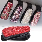 Стразы, зажим для очков с кристаллами, автомобильный солнцезащитный козырек, держатель с зажимом, аксессуары для украшения интерьера автомобиля