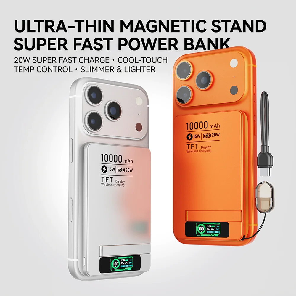 Фото Оригинальный магнитный внешний аккумулятор Powerbank для MagSafe, беспроводное зарядное устройство для iPhone 17 и Apple Watch №1