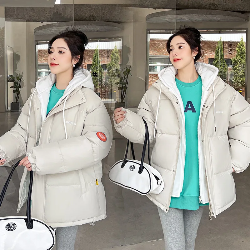 2022 Winter Women Oversized Parkas Coat Fashion Solid Thick Warm Hooded padded Coat Casual Winter Outwear Jacket parkas