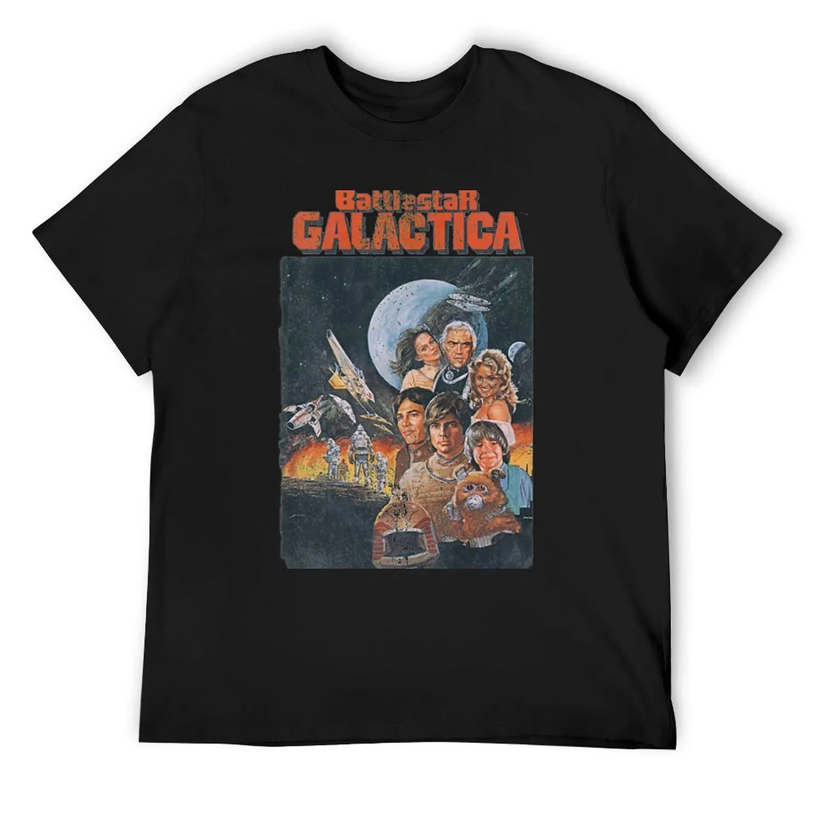 Винтажная потертая футболка Battlestar Galactica