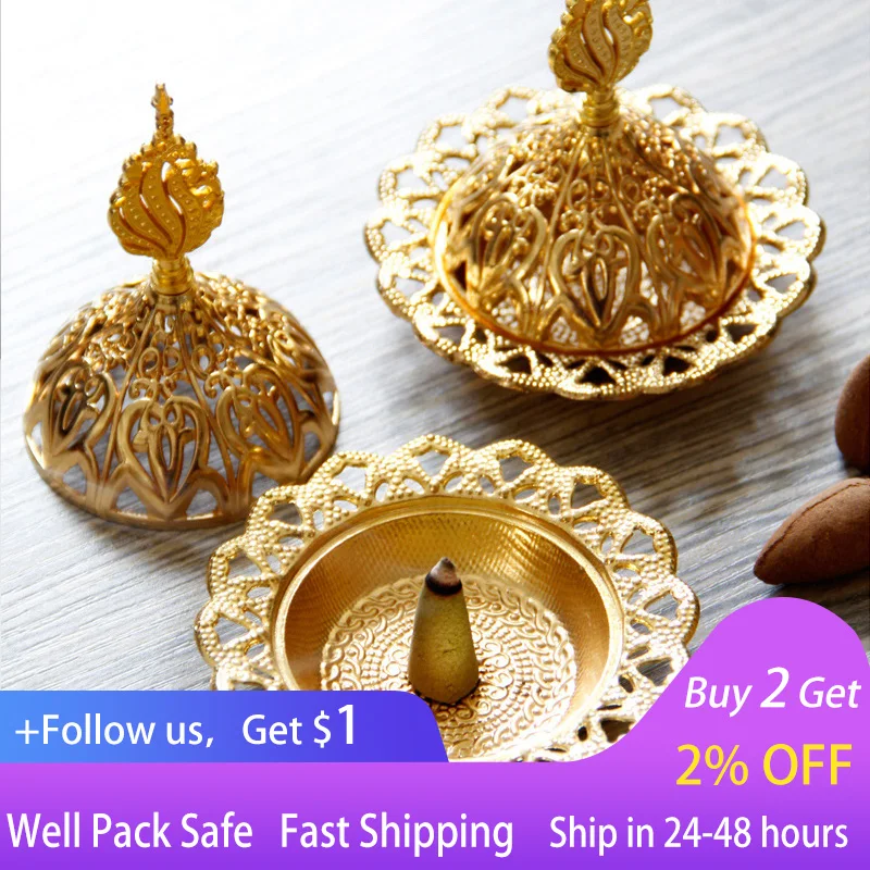 

Eid Mubarak Decor Muslim Islamic Party Decoration Mini Metal Incense Burner for Home Desk Ramadan Decoration 2023