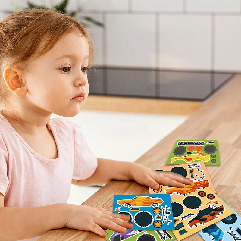 

12/24Sheets Truck Stickers Kits Party Toy Kids Festival Present DIY Sticker Games Themed Party Favors