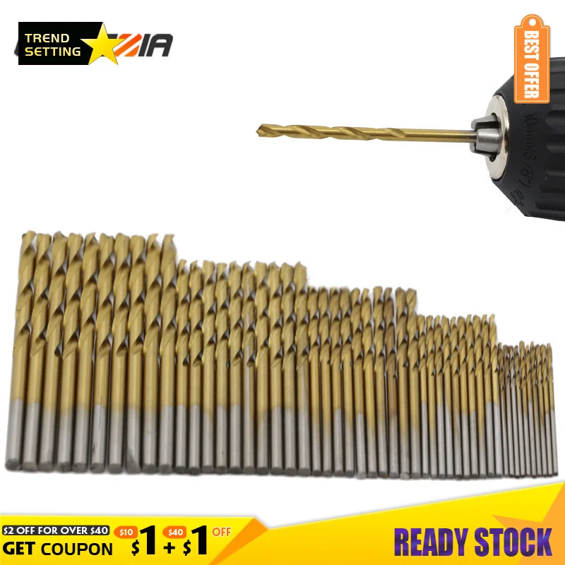 

Набор сверл LAMEZIA, комплект из 50 высокоточных мини-Сверл из быстрорежущей стали с круглым хвостовиком, 4 размера, для работ по дереву и металлу