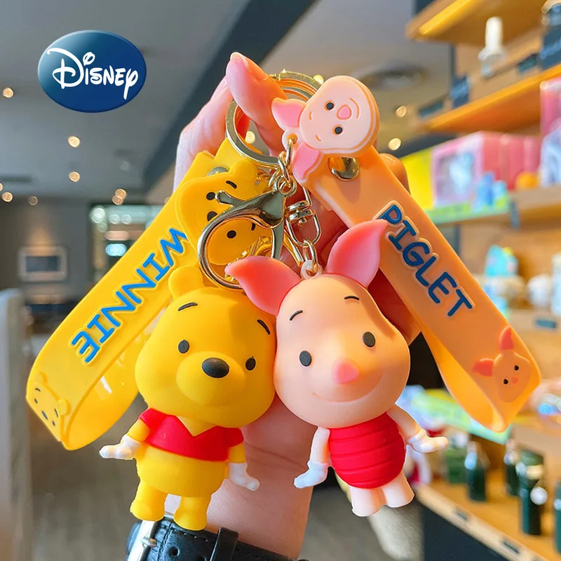 

Disney 2022 New Cartoon Mickey Mouse Keychain Kawaii Minnie Car Keychain Donald Duck Couple Pendant Children's Doll Toy Gift