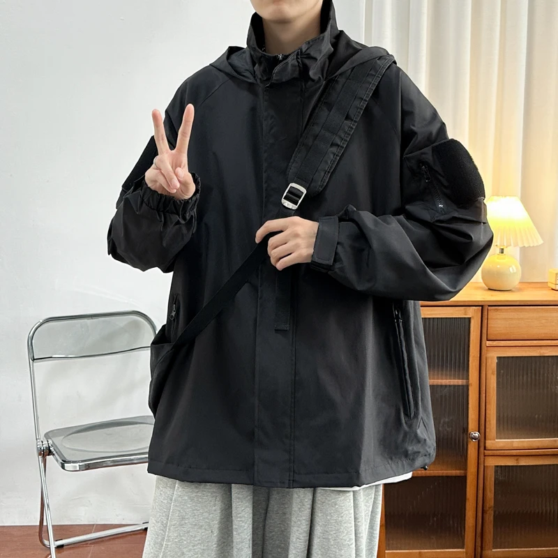 

Autumn and winter vintage hooded work clothes jacket versatile jacket