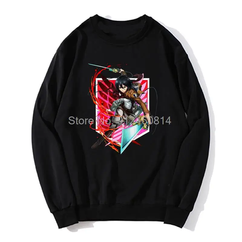 

Attack on Titan Shingeki no Kyojin Mikasa Ackerman hoodie Harajuku Fleece Sweater Sweatshirts
