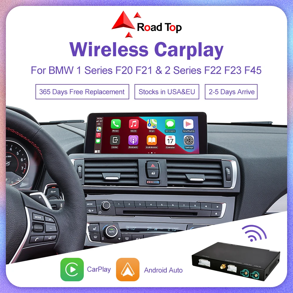 

Wireless Apple CarPlay For BMW Series 1 2 F20 F21 F22 F23 F45 2012-2020 NBT EVO with Android Auto Mirror Link AirPlay Car Play