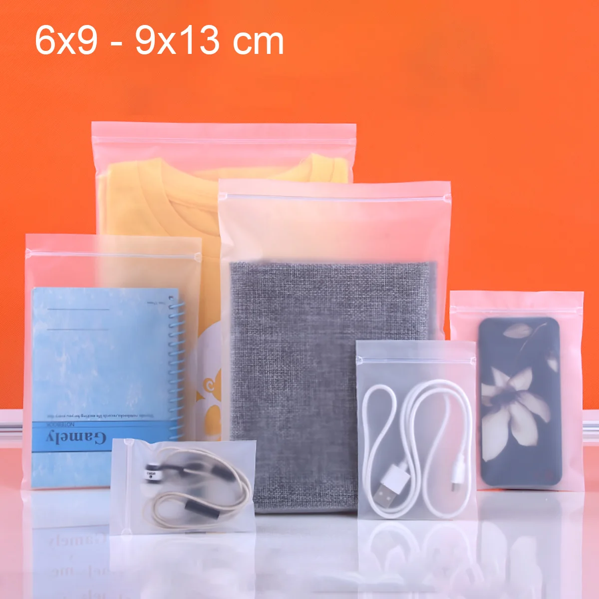 

100Pcs 6x9-9x13 cm Reusable Frosted Plastic Ziplock Bag Cartilage Ziplock Bag Storage Bag Clothes Packaging Bag Garment Bag