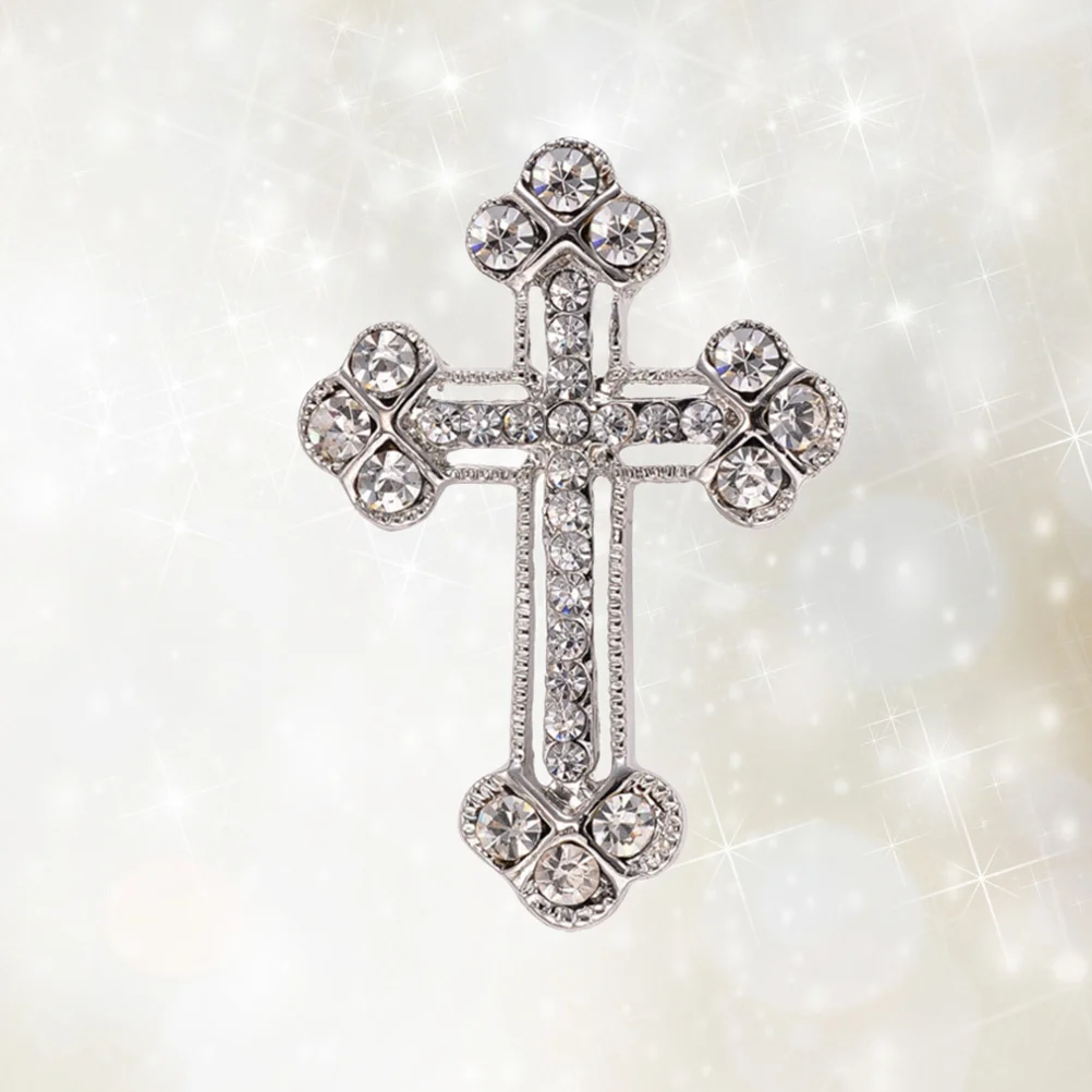 

Brooch Cross Women Jewelry Breastpin Rhinestone Pin Crystal Brooches Accessories