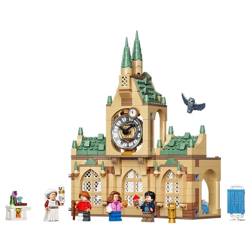 

510 шт. + 4 куклы, модель больницы школы Харрис, строительные блоки 76398, Поттер, волшебные фильмы, кирпичи, наборы, игрушки для детей, подарок