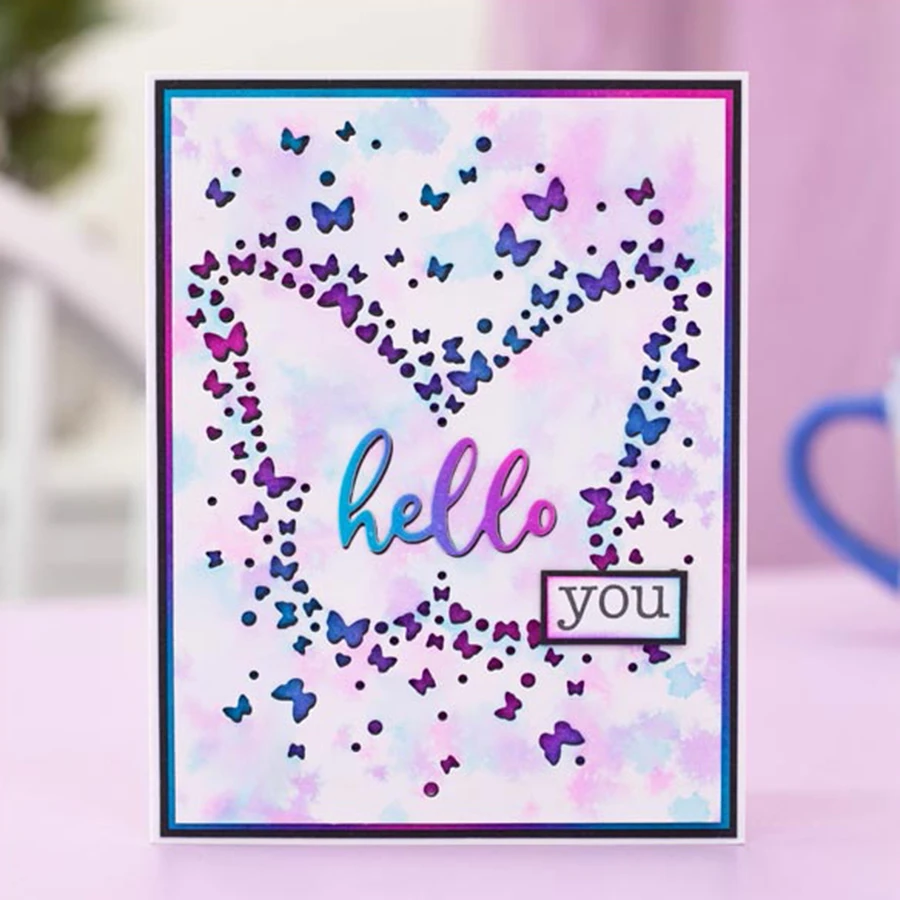 Hello Butterfly пресс-формы для скрапбукинга из стали серебристого цвета