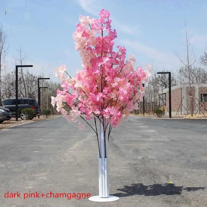 

10Pcs/lot Colorful Artificial Cherry Blossom Tree Roman Column Road Leads Wedding Mall Opened Props Iron Wedding Decoration