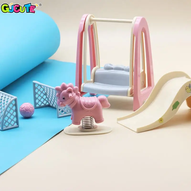 

Fashion Mix Doll Accessories Dollhouse Miniature Slide Swing Football Rocking Horse Toy for Barbie Doll Kelly Doll Kids Toys