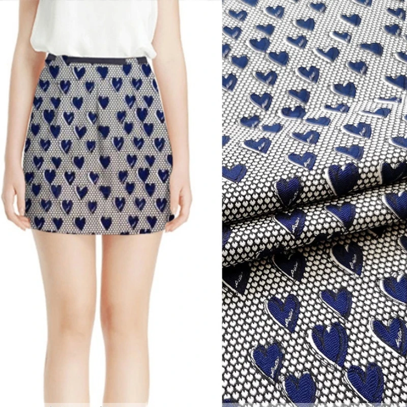 

Jacquard Brocade Fabric Spring Autumn Three-dimensional Love Dress Trench Coat Suit DIY Textile Cloth for Sewing by the Meter