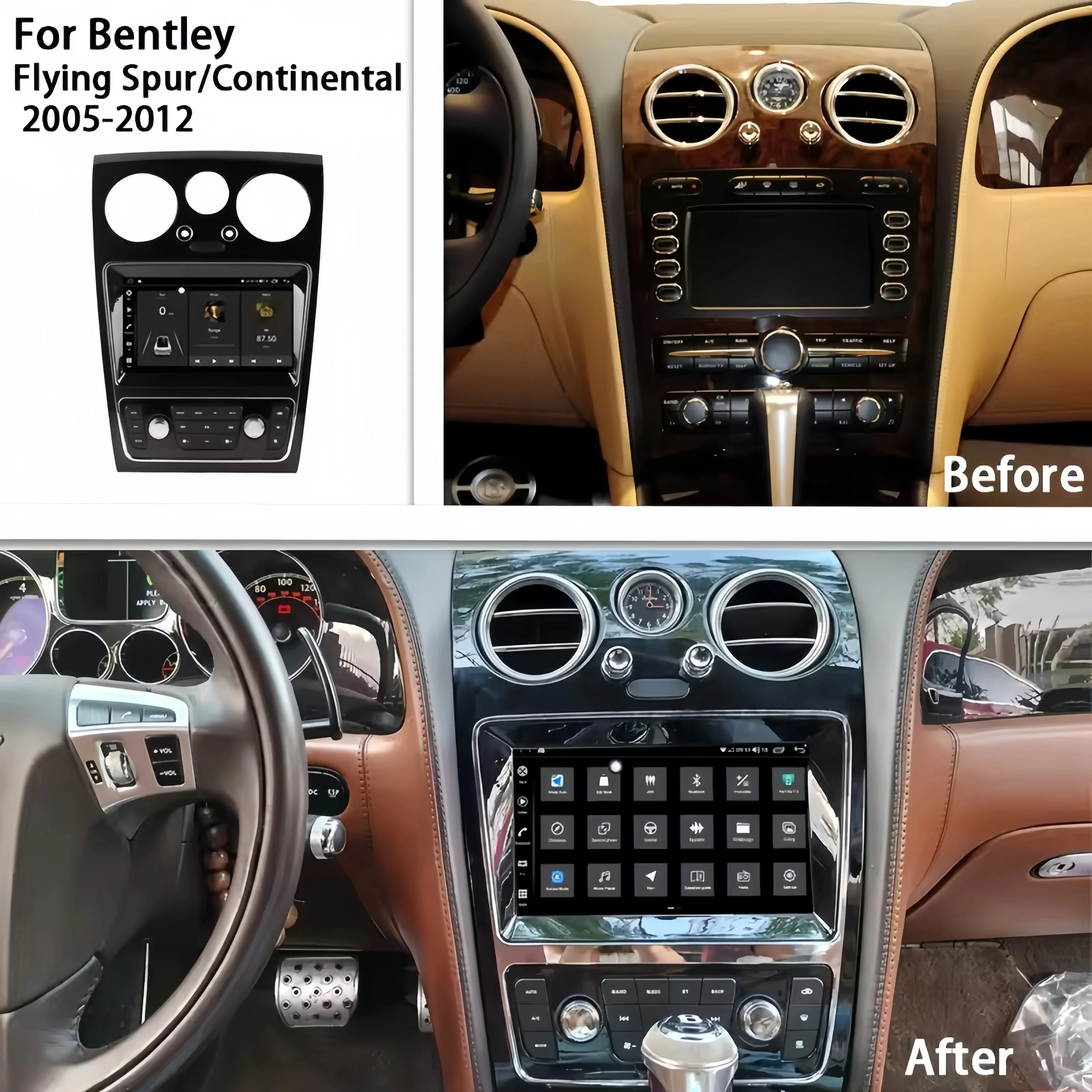 Фото X 9' Android 14 экран Carplay головное устройство для Bentley Continental GT Flying Spur 2005-2019 автомобильный радиоприемник GPS мультимедийный стереоплеер №2