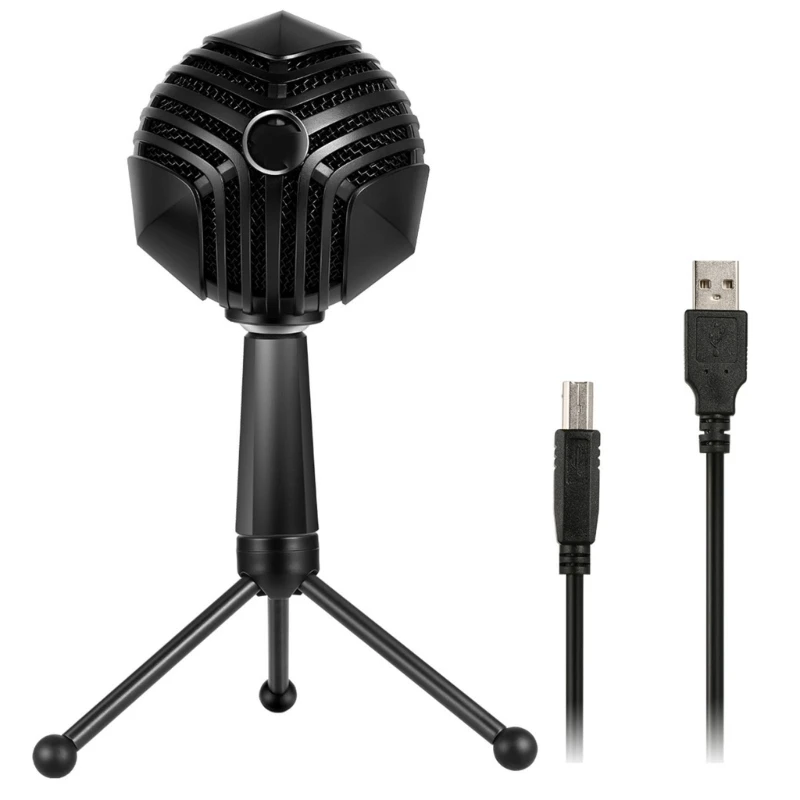 USB Computer Microphone High Sensitivity Computer PC Microphone Gaming Microphone for PC Desktop with Volume Control