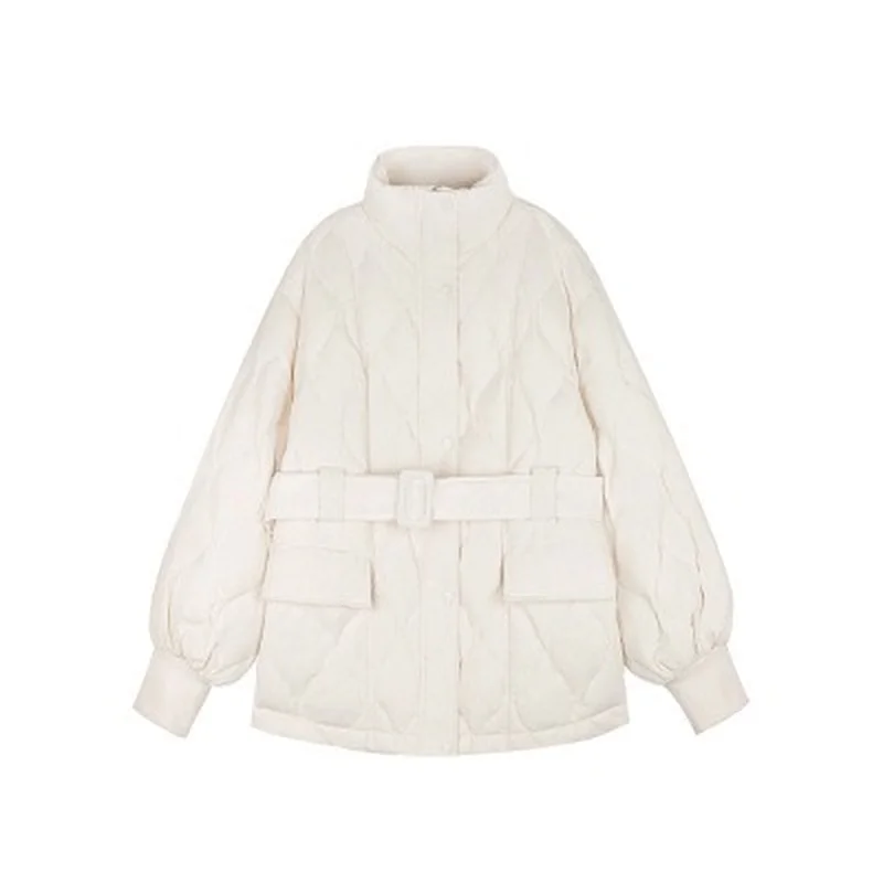 Women Dress Autumn and Winter New Style Elegant Thin Waist Korean Winter Jacket Short Bread Jacket Down Cotton Jacket Women