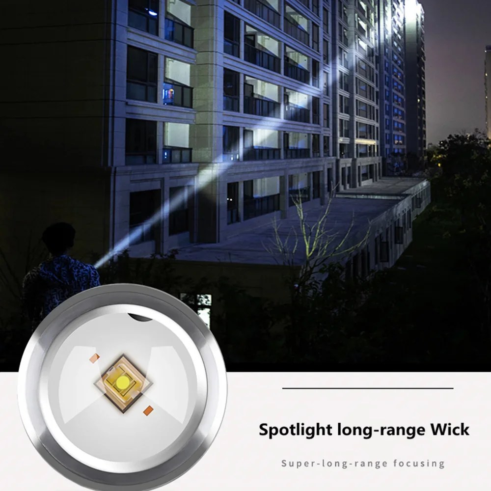 Мини-фонарик 1000 лм перезаряжаемый с магнитом