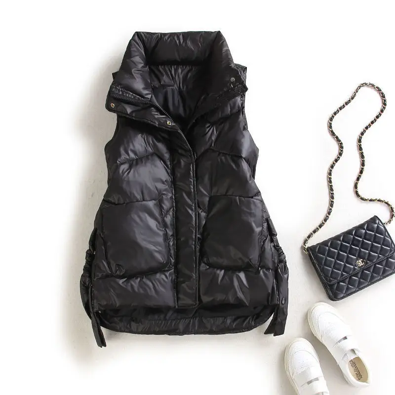 

New Women Solid Vests Hooded Thick Vest Female Waterproof Cotton Padded Sleeveless Coat Ladies Waterproof Thick Waistcoat G70