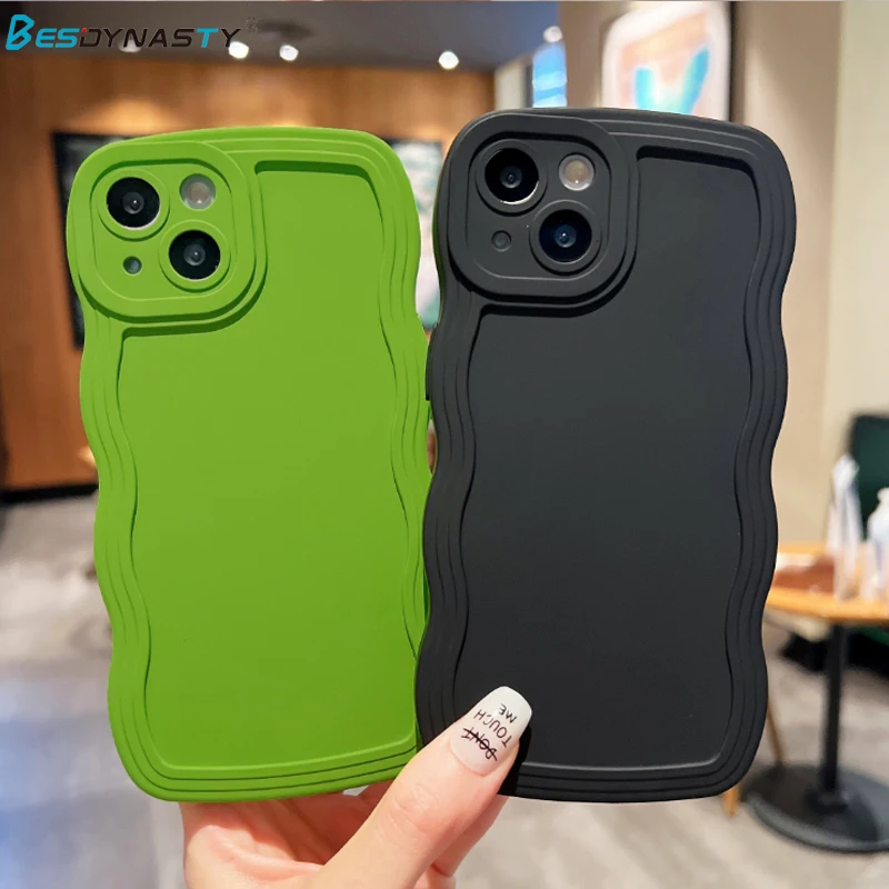 

BESD Cute Curly Soft Liquid Silicone Phone Case for iPhone 11 Pro Max Matte Solid Shockproof Cover Simple Plain Funda iphone 11