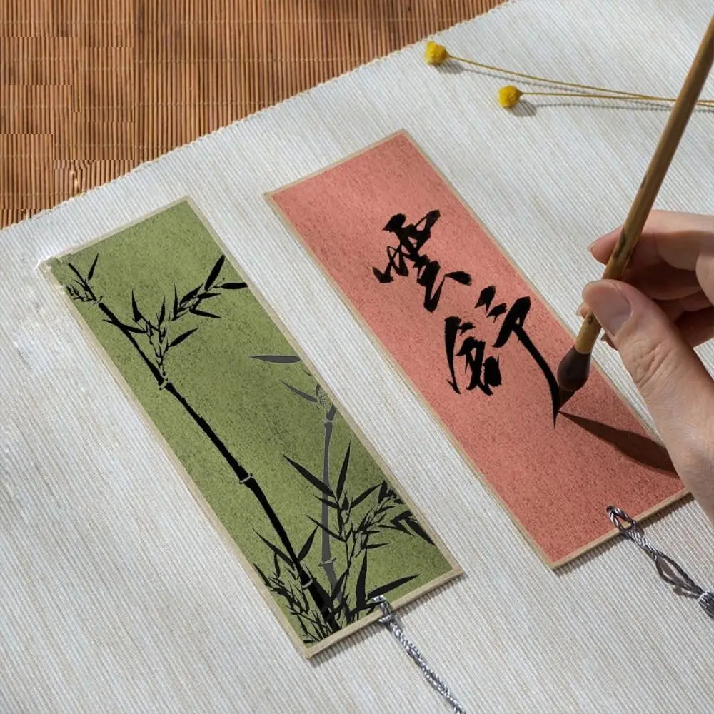 

Paper bookmark creative blank Chinese style with tassel cardboard calligraphy works paper DIY homemade paper bookmark