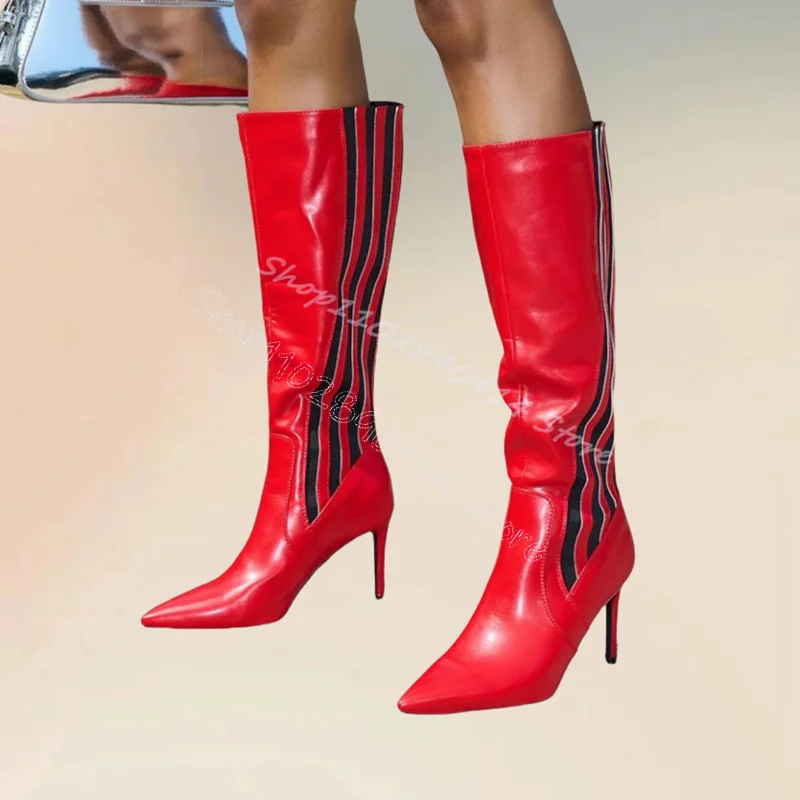 Ботинки женские с острым носком на тонком высоком каблуке