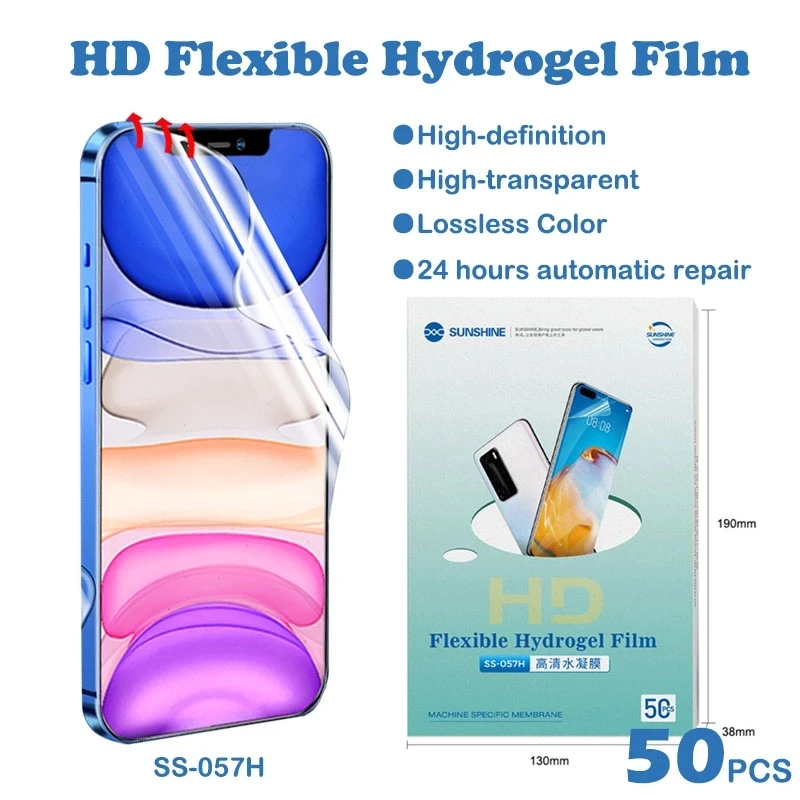 

SS-057 SS-057B SS-057A 057R Sunshine Flexible Hydrogel Film For Machine Cutting Front Film For iPhone iPad Andriod Blu Ray / HD
