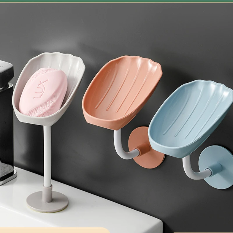 

Bendable Drain Soap Box Household Suction Cup Wall-mounted Soap Rack Does Not Accumulate Water Soap Storage Artifact Free Punch