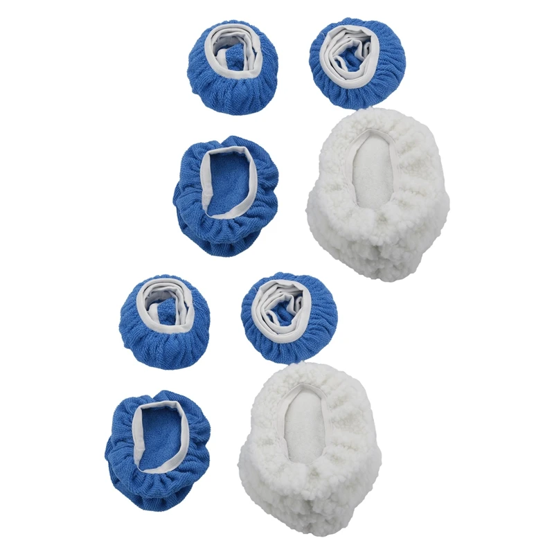 

32 Packs Car Polisher Pad Bonnet Set(5 to 6 Inches) 24 Packs Microfiber Car Polishing Bonnet and 8 Packs Waxing Bonnet