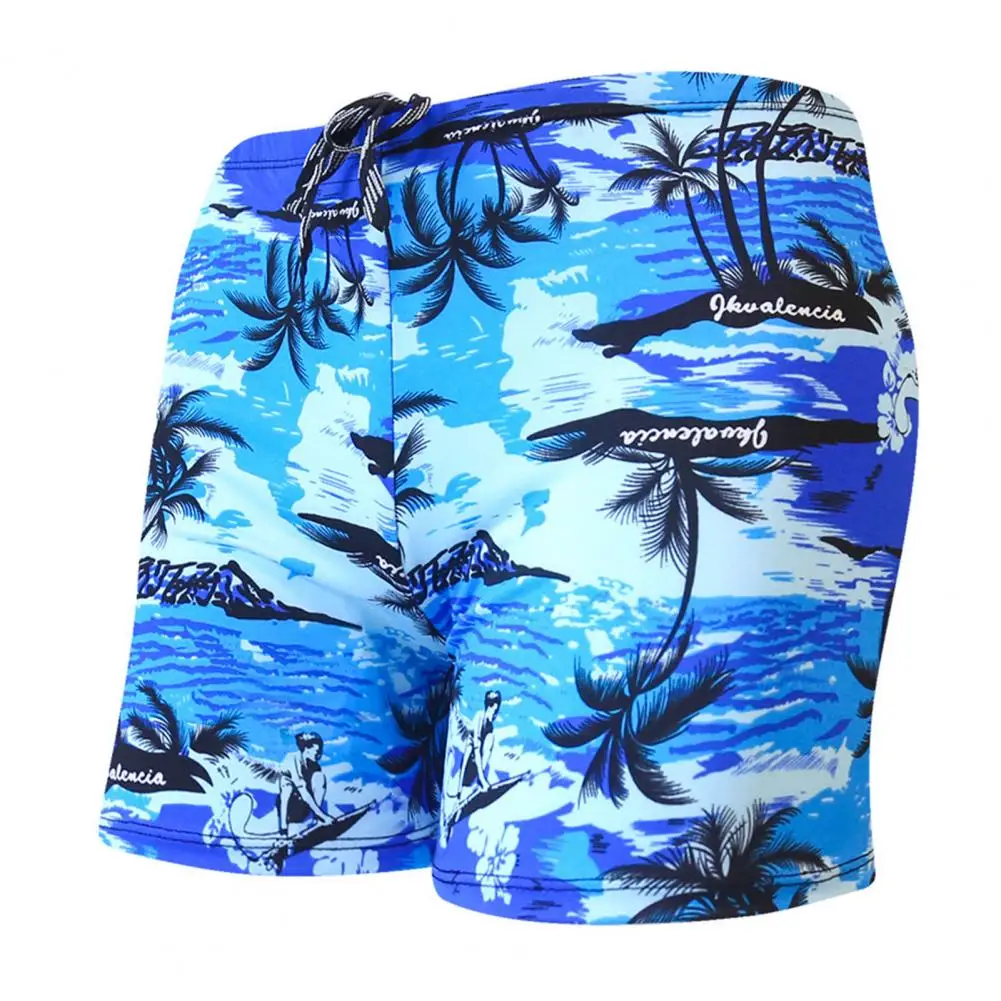 

Eye-catching Summer Trunks Great High Elasticity Men Trunks Slim Fit Mid Waist Swimming Trunks Quick Dry Swimming Shorts