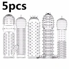 5 шт., многоразовые презервативы для увеличения пениса