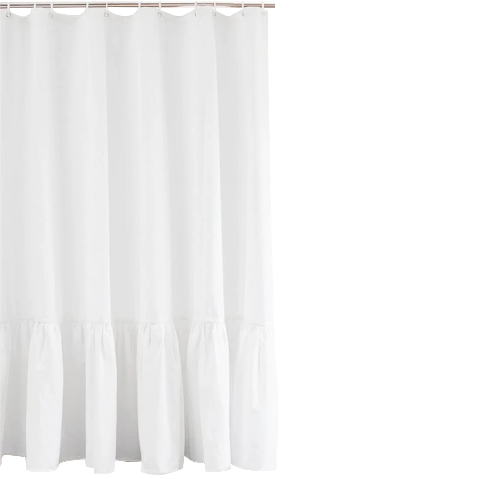 

For Safety Easy Installation Door Bathroom Decor Ruffle Romantic Shabby Chic Farmhouse Shower Curtain Home Use Large Dormitory