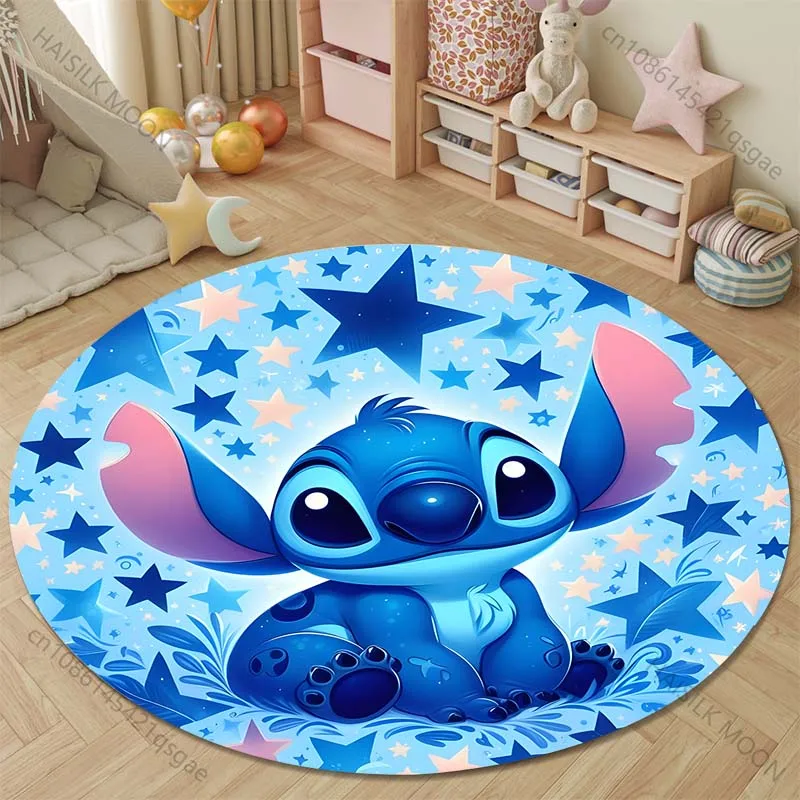 5-размерные круглые коврики с принтом Disney Stitch для спальни напольные детской