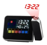 led digital projection alarm clock color screen digital projection desk clock perpetual calendar weather clock electronic