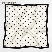 2022 spring and summer new mulberry silk printing polka dot silk scarf gift small square scarf sun protection scarf