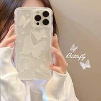 transparent crystal butterfly cute soft phone case for iphone 13 pro max 12 mini 11 xr xs max x 7 8 plus back cover funda cell